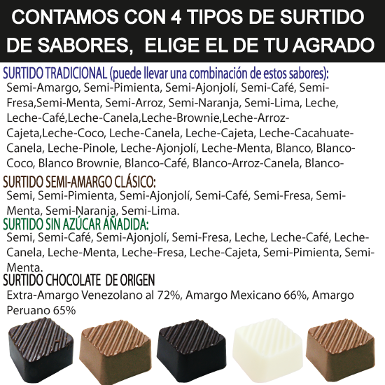 Caja Rígida 25 Chocolates, Puebla diseño: "Te Amo Amor"