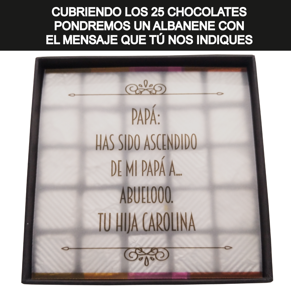 Caja Rígida 25 Chocolates, Puebla diseño: "The Best Dad in the World"