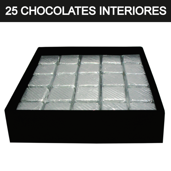 Caja Rígida 25 Chocolates, Puebla diseño: "Princesa"