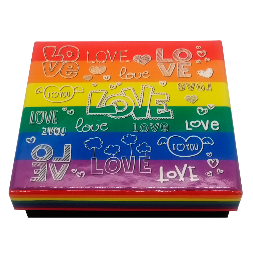 Caja Rígida 25 Chocolates, Puebla diseño: "Rainbow Love"