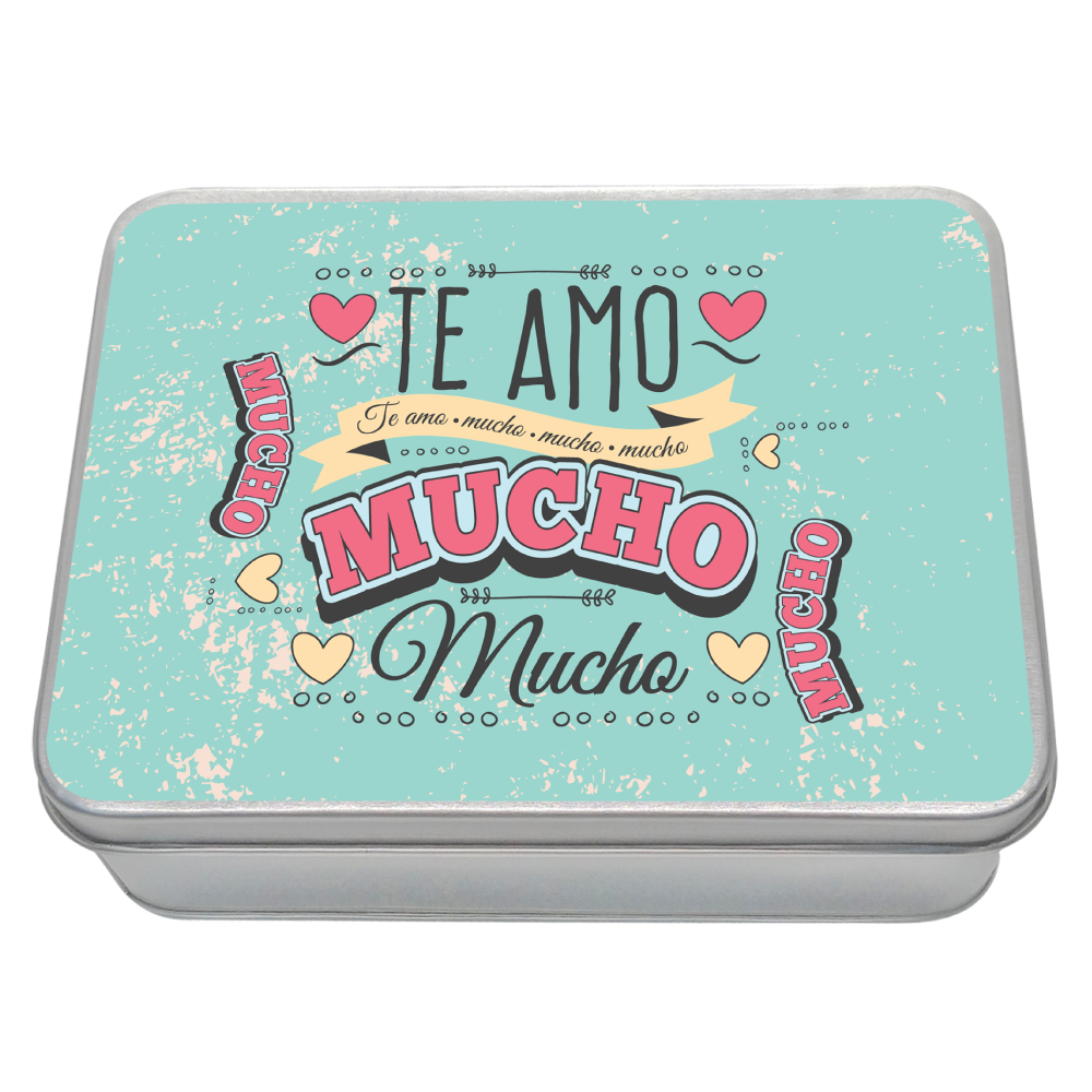 Caja Metálica 15 Chocolates, Rekko, diseño: "Te Amo Mucho"