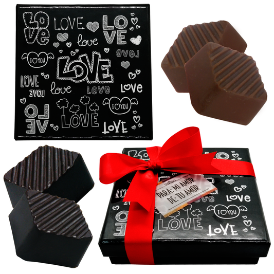 Caja Rígida 25 Chocolates, Puebla diseño: "Love"